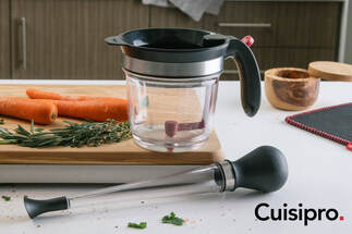 Cuisipro fat separator with baster in kitchen